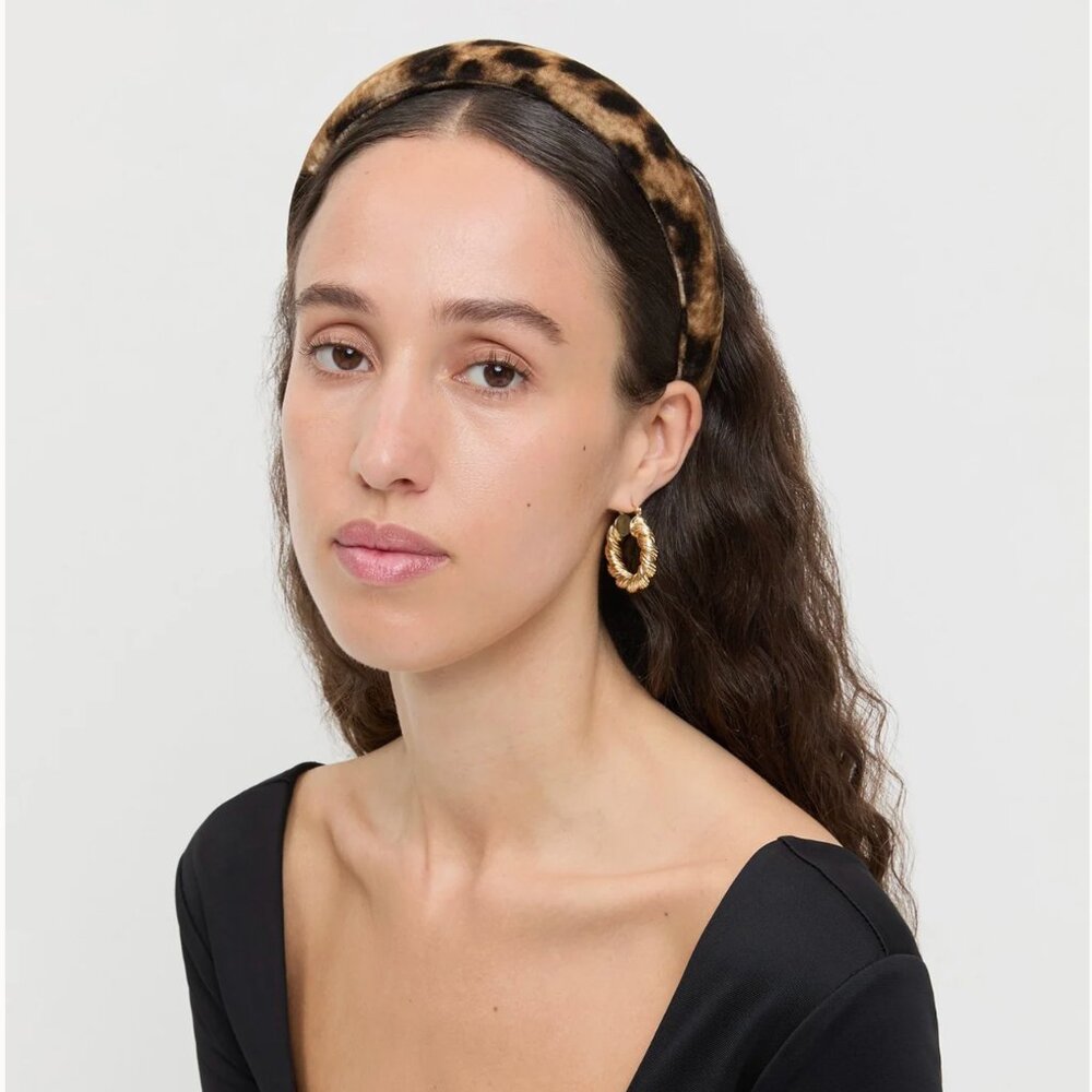NWT Loeffler Randall Marina Leopard Puffy Headband
